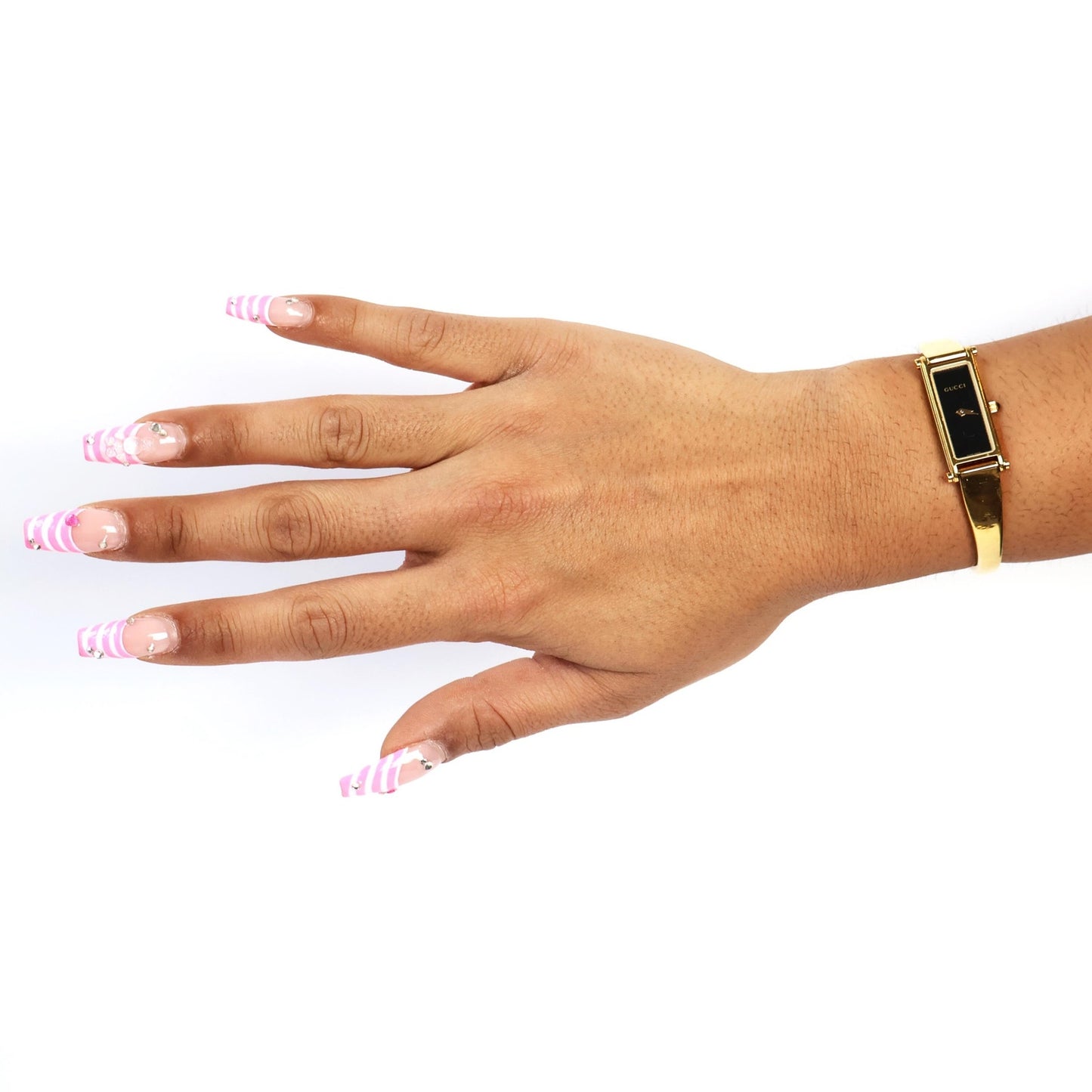 Vintage Gold Toned 1500L Bangle Watch with Black Face | GUCCI