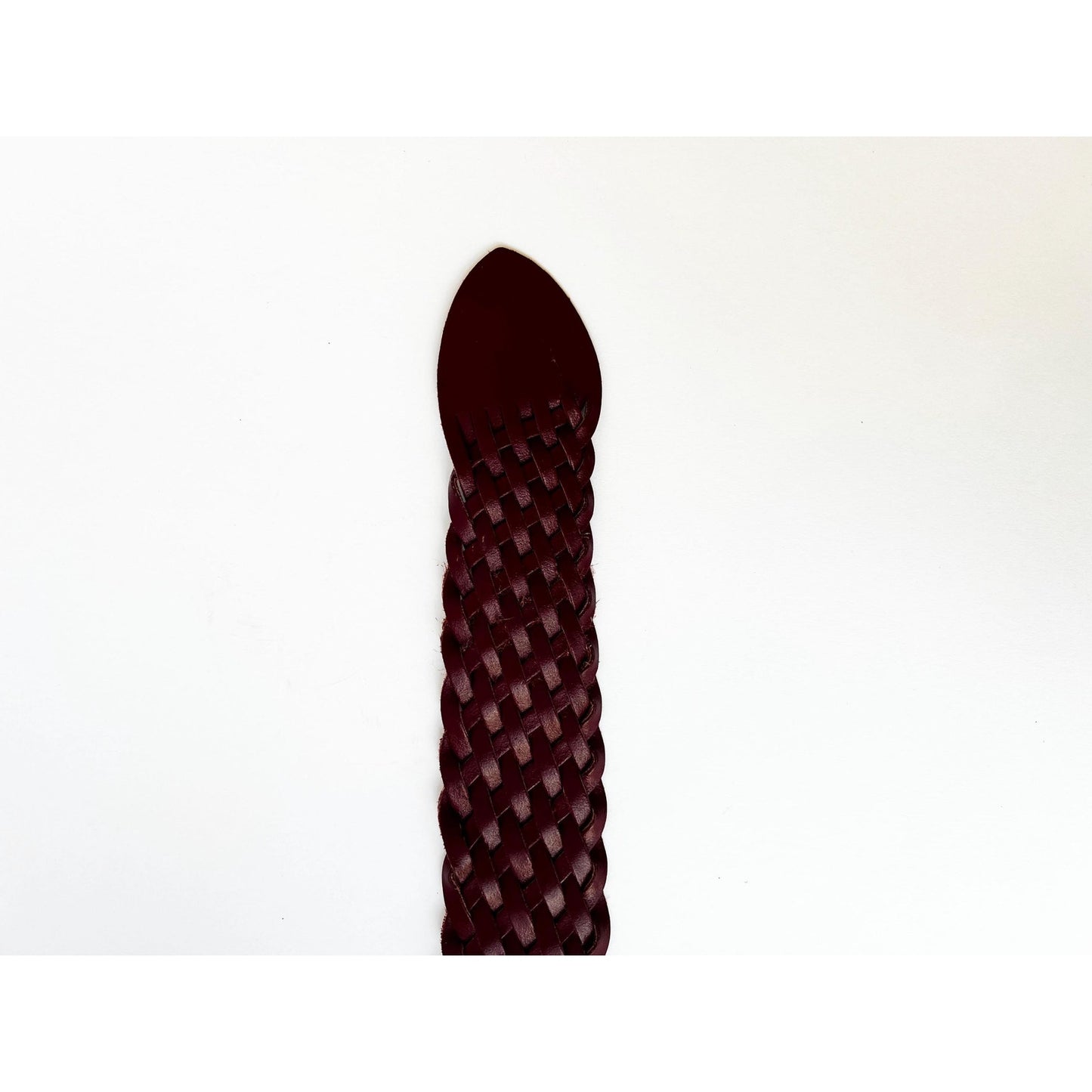 Vintage Maroon Genuine Leather Woven Belt