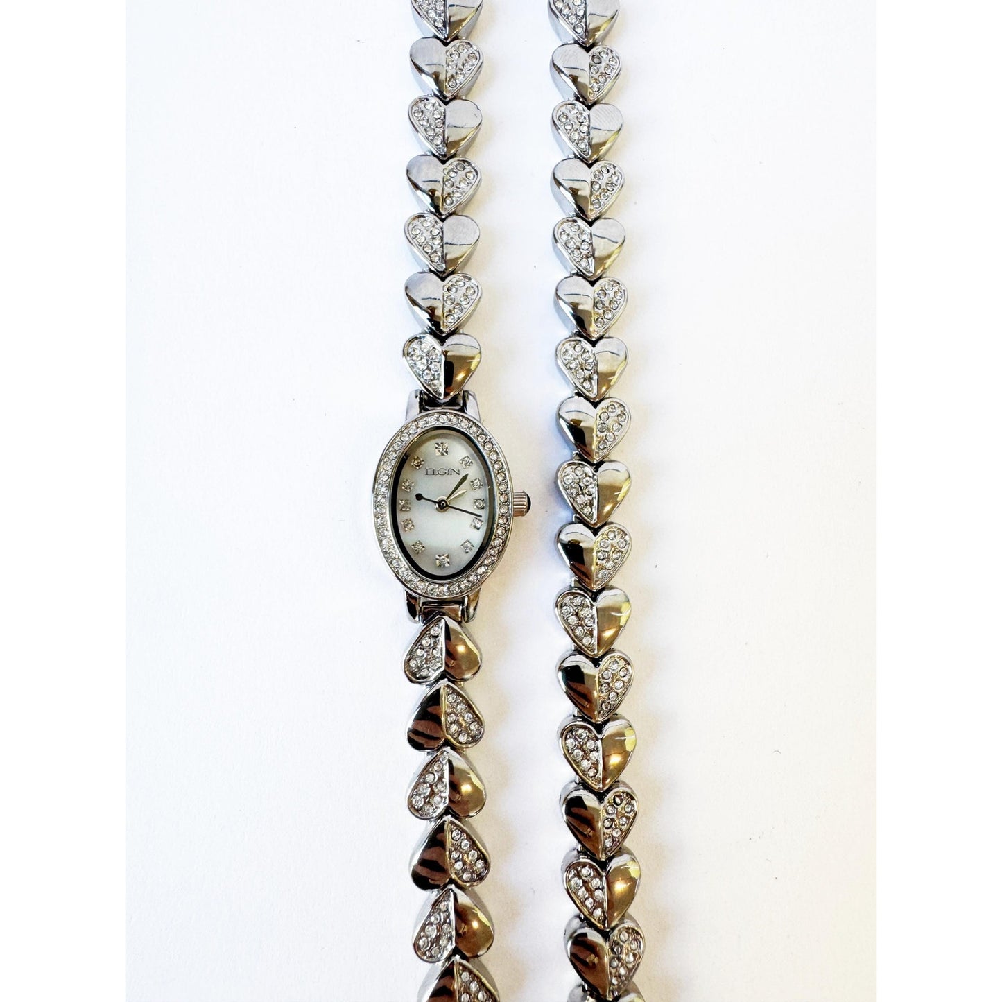 Watch Necklace | Vintage One of a Kind Silver Watch Choker with Diamond Embellishments
