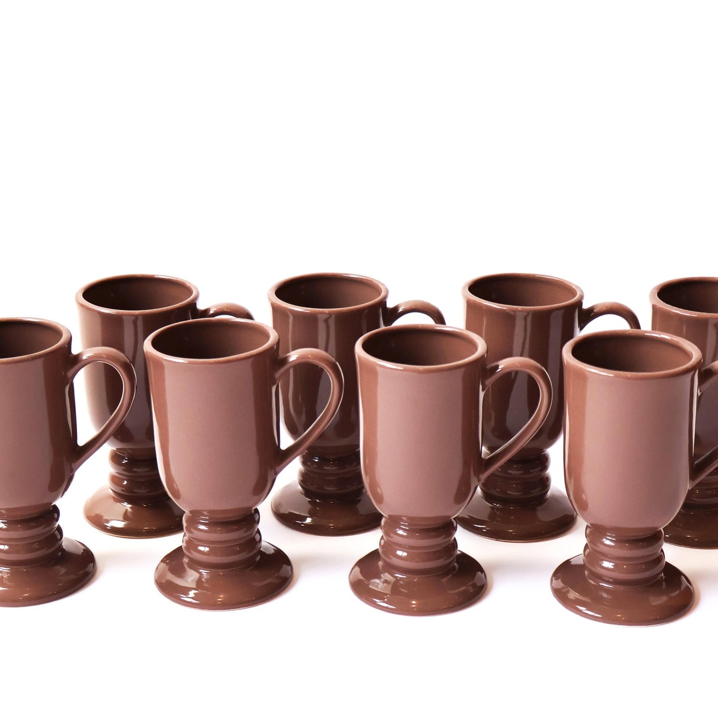 Vintage Chocolate Mauve Ceramic Hot Chocolate Mug Set