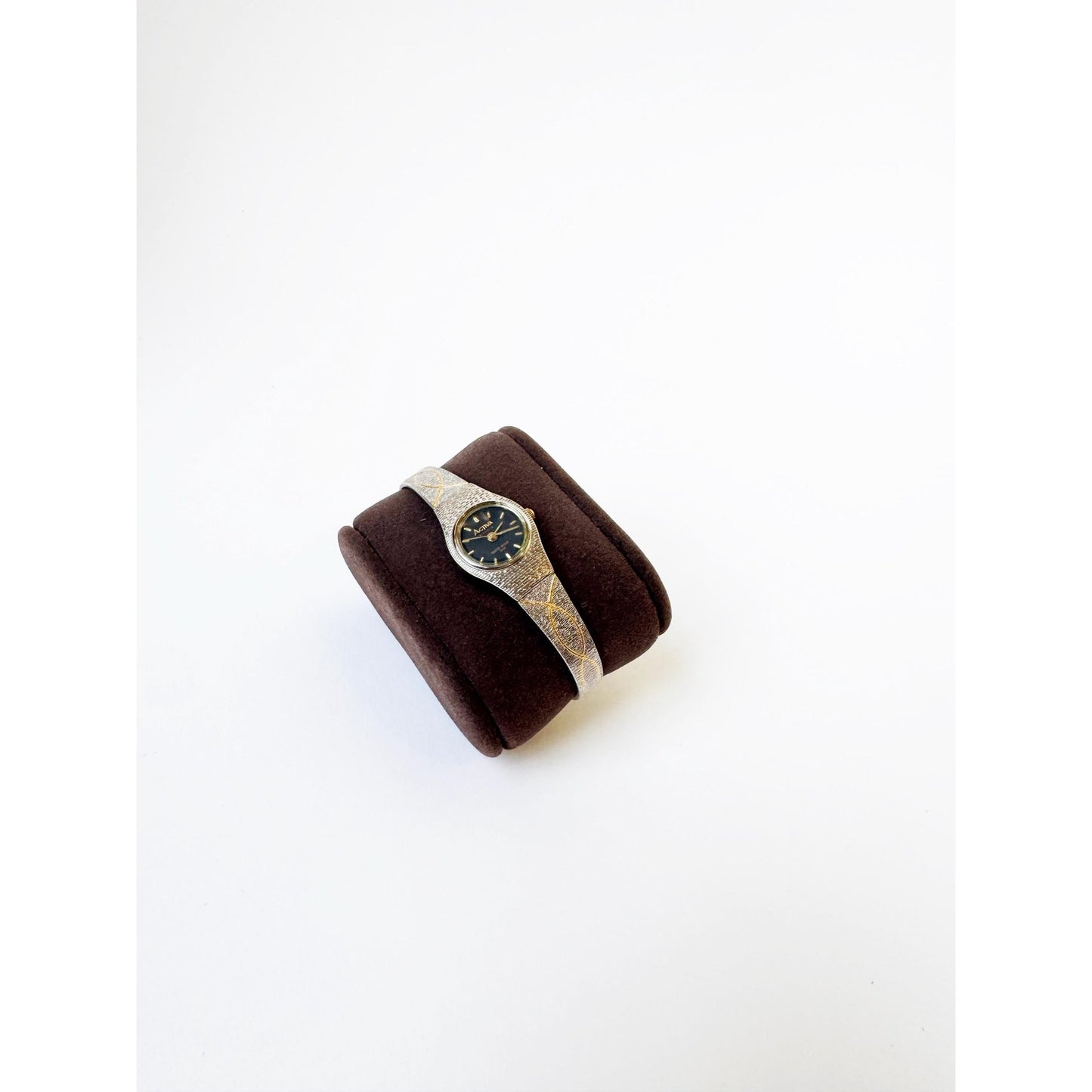 Vintage Two Toned Watch with Black Face l ACTIVA