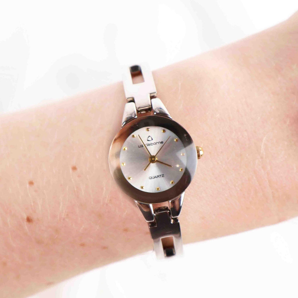 Vintage Two Tone Liz Claiborne Watch with Round Face