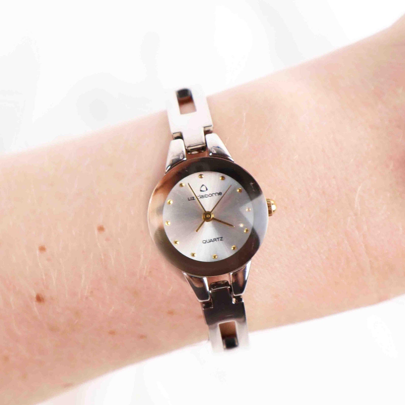 Vintage Two Tone Liz Claiborne Watch with Round Face