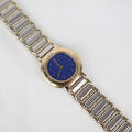 Stunning Two Tone Vintage YSL Watch with Yves Blue Face