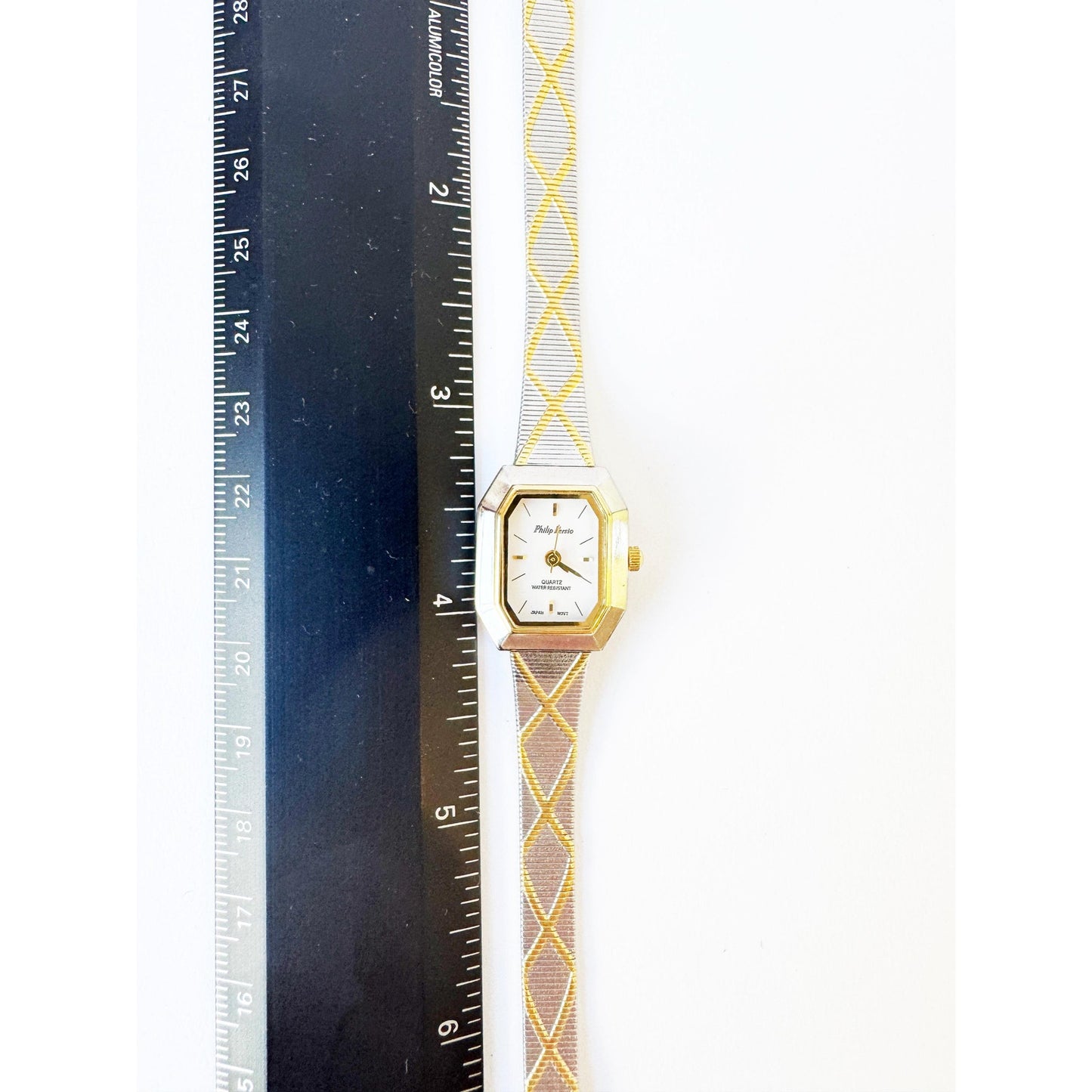 Vintage Small Two Tone Watch with Octagonal White Face | Philip Persio