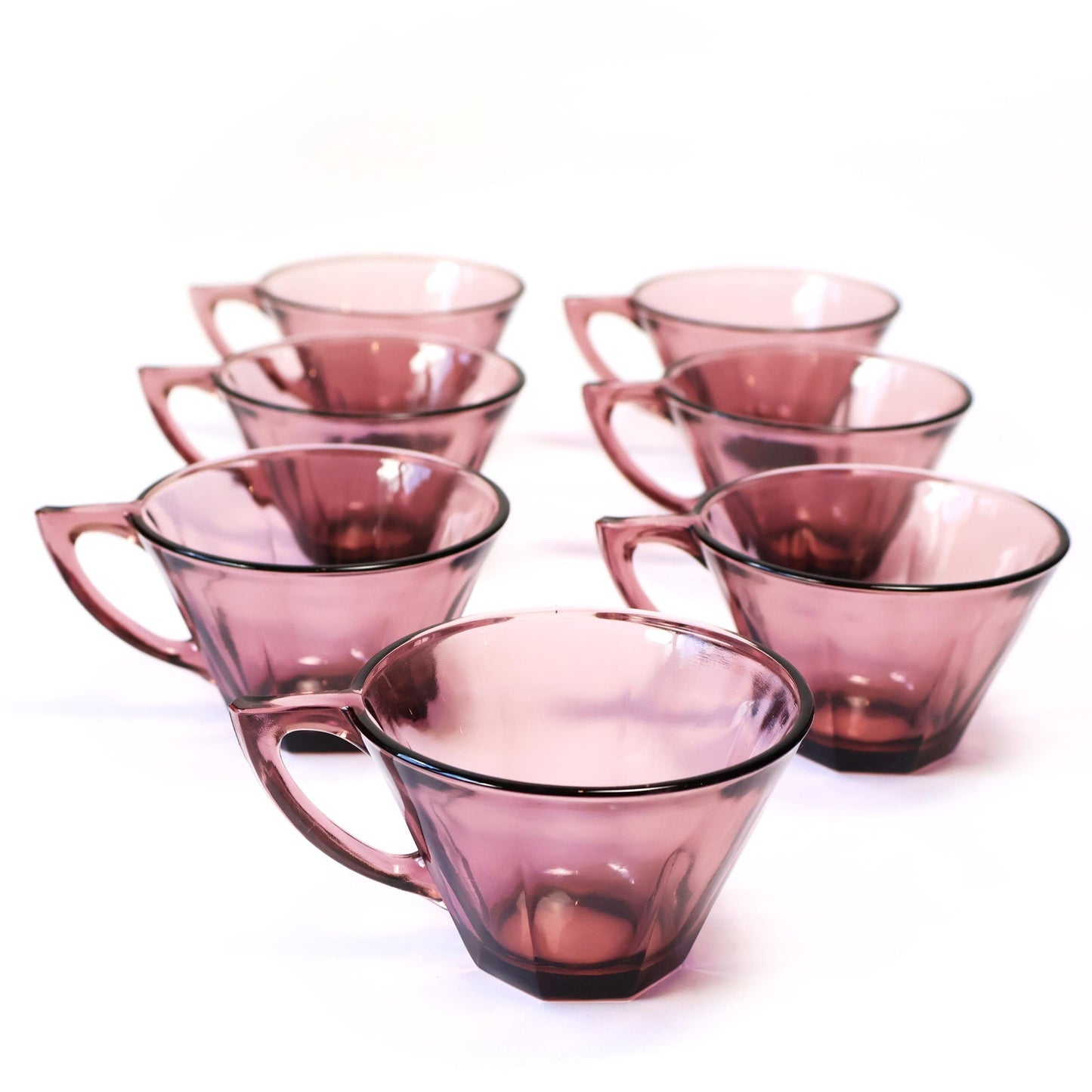 Vintage Deep Mauve Glass Tea Set