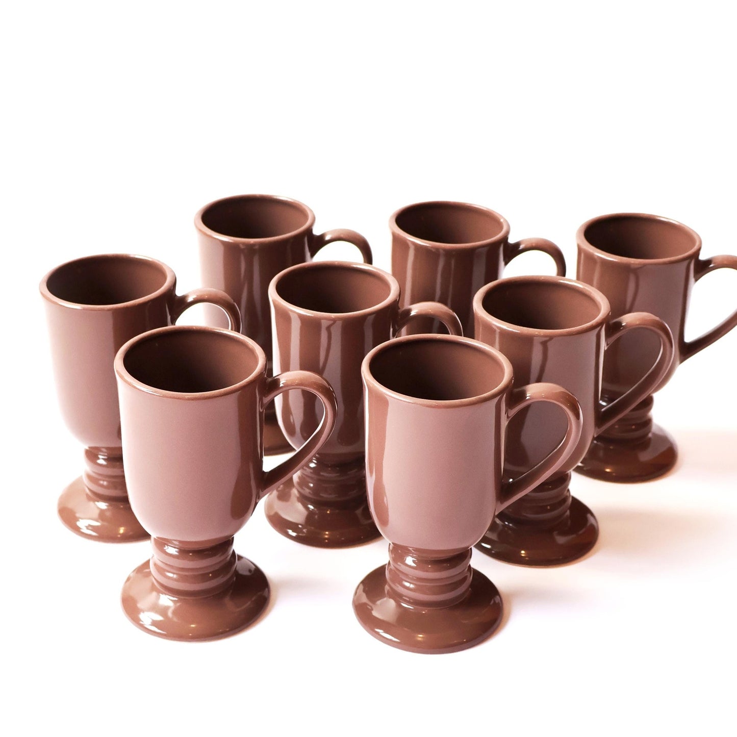 Vintage Chocolate Mauve Ceramic Hot Chocolate Mug Set