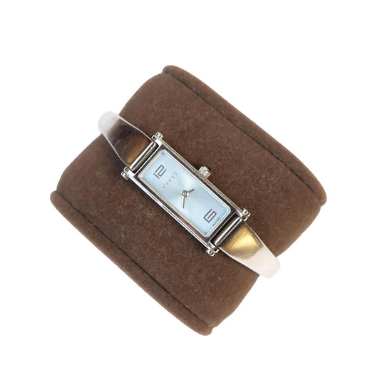 Vintage Silver 1500L Bangle Watch with Blue Face | GUCCI