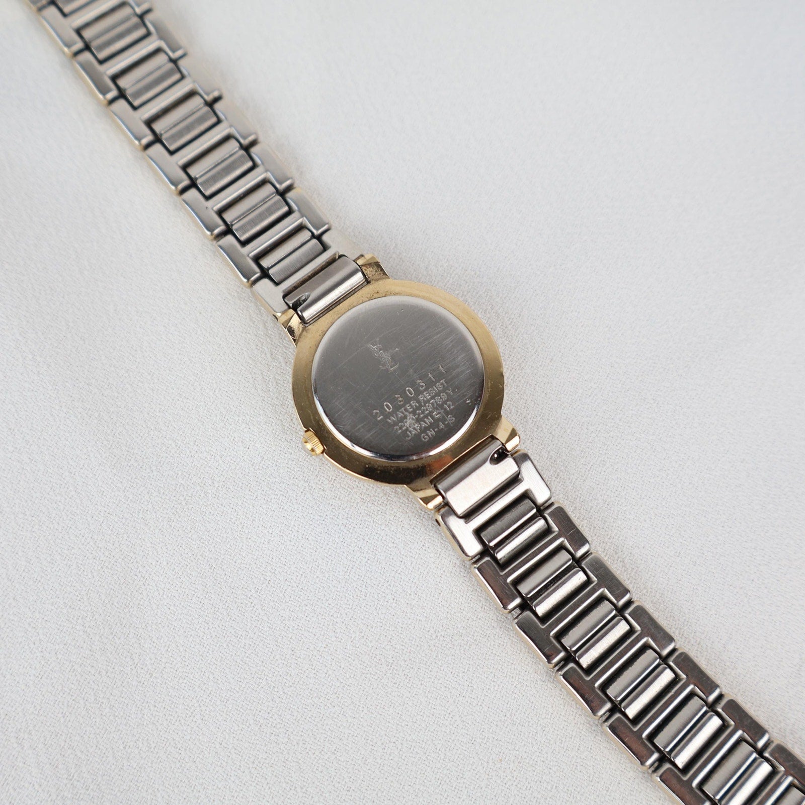 Stunning Two Tone Vintage YSL Watch with White Face