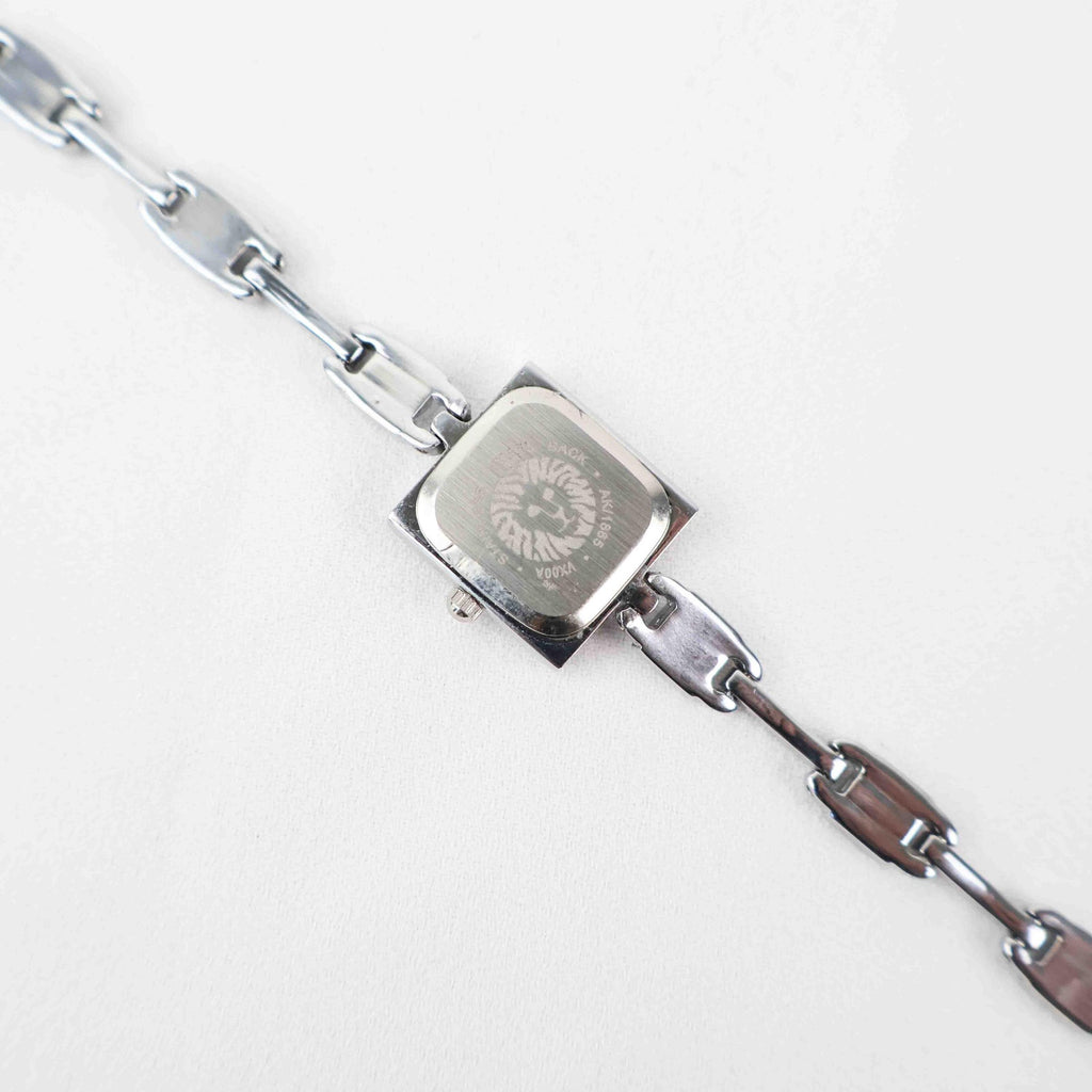 Vintage Anne Klein Square Face Watch – Silver Tone Bracelet (Working Battery)