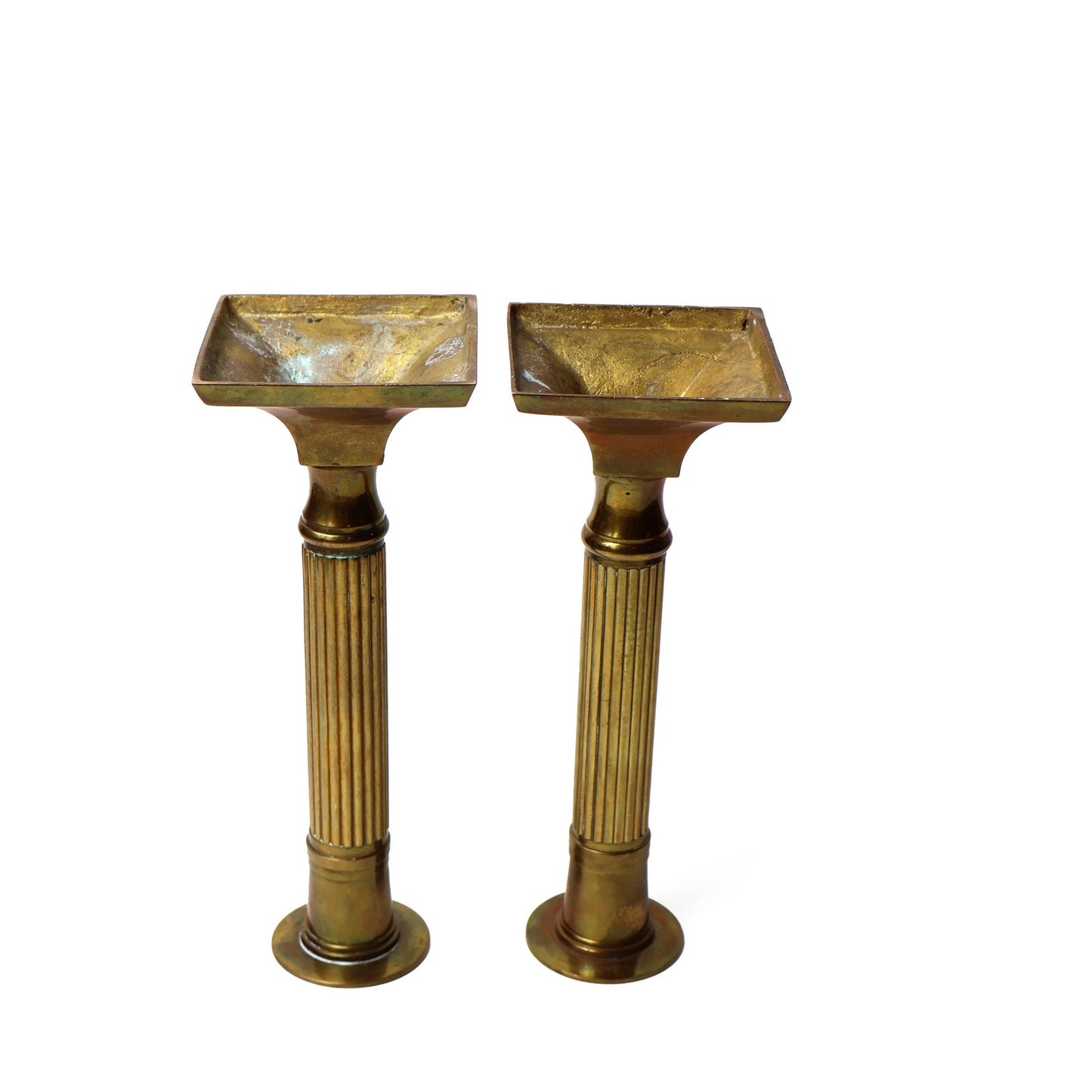 Vintage Brass Candlestick Holder Set
