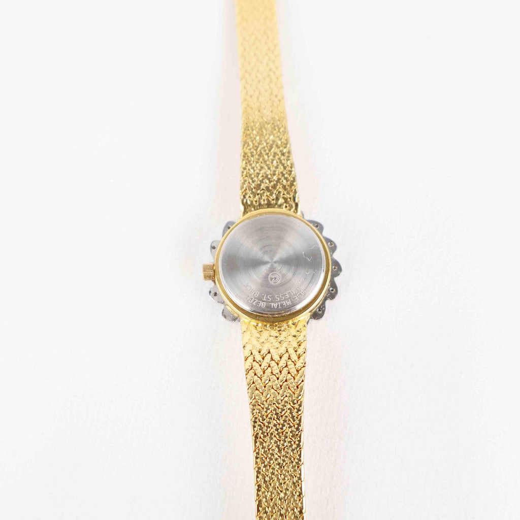 Vintage Deauville Circle Face Watch – Gold Tone Bracelet (Working Battery)