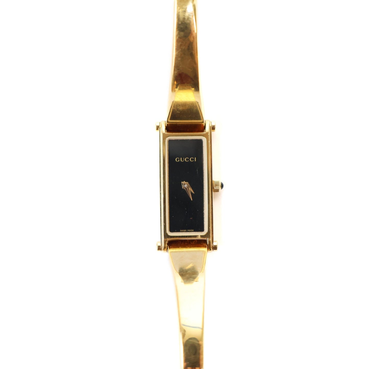 Vintage Gold Toned 1500L Bangle Watch with Black Face | GUCCI