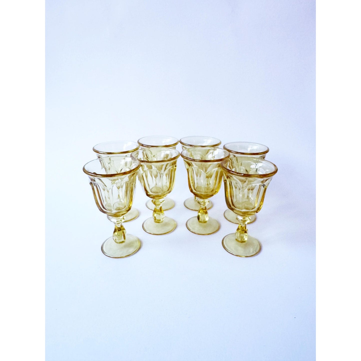 Vintage Yellow Impression Glass Barware | Pretty Yellow Wine Glasses | Eclectic Glassware