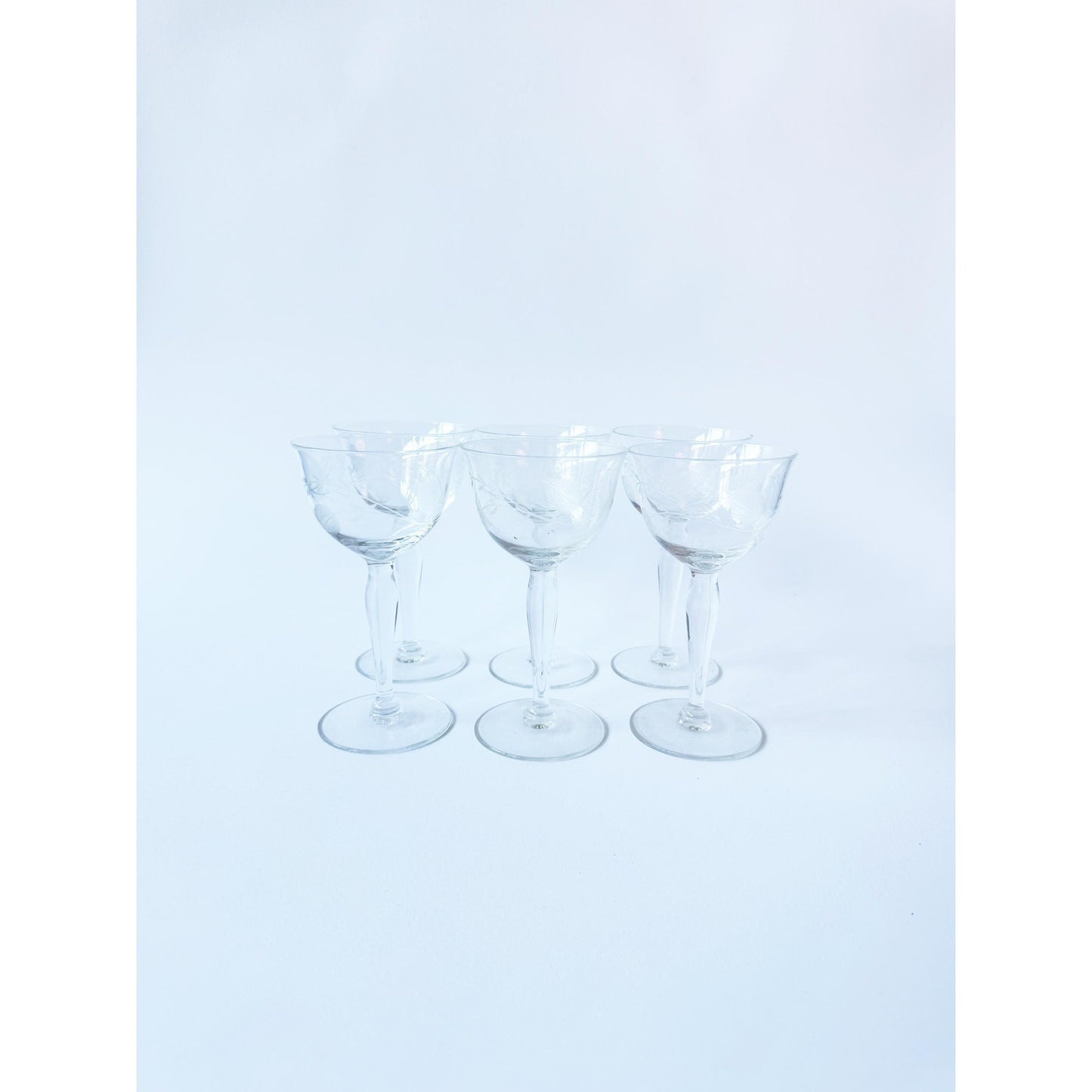 Vintage Clear Petite Light Drink Ware Set of 6 | Clear Classic Glasses