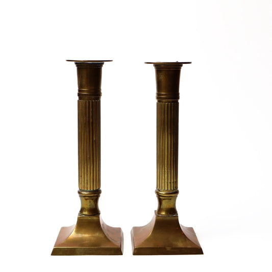 Vintage Brass Candlestick Holder Set