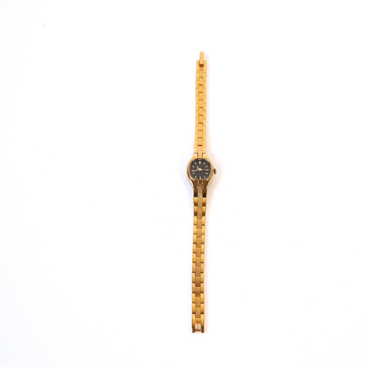Vintage Gold Watch with Black Square Face | PULSAR