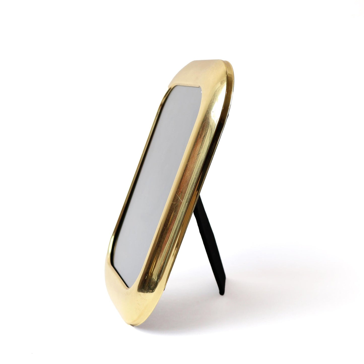 Vintage Brass 7"x 9" Picture Frame: Modernist Gold Tabletop Decor