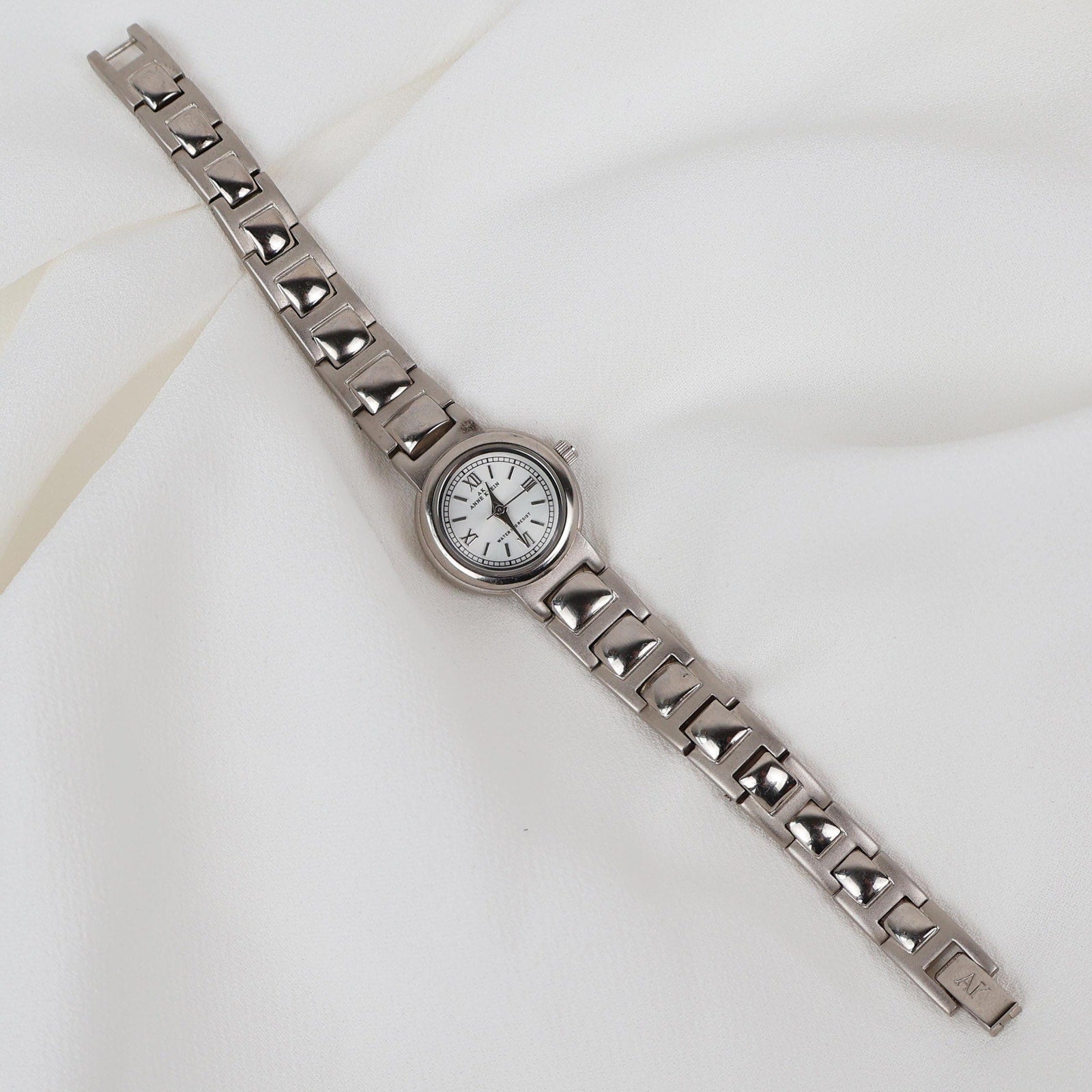 Vintage Silver Anne Klein Watch with Circle Face