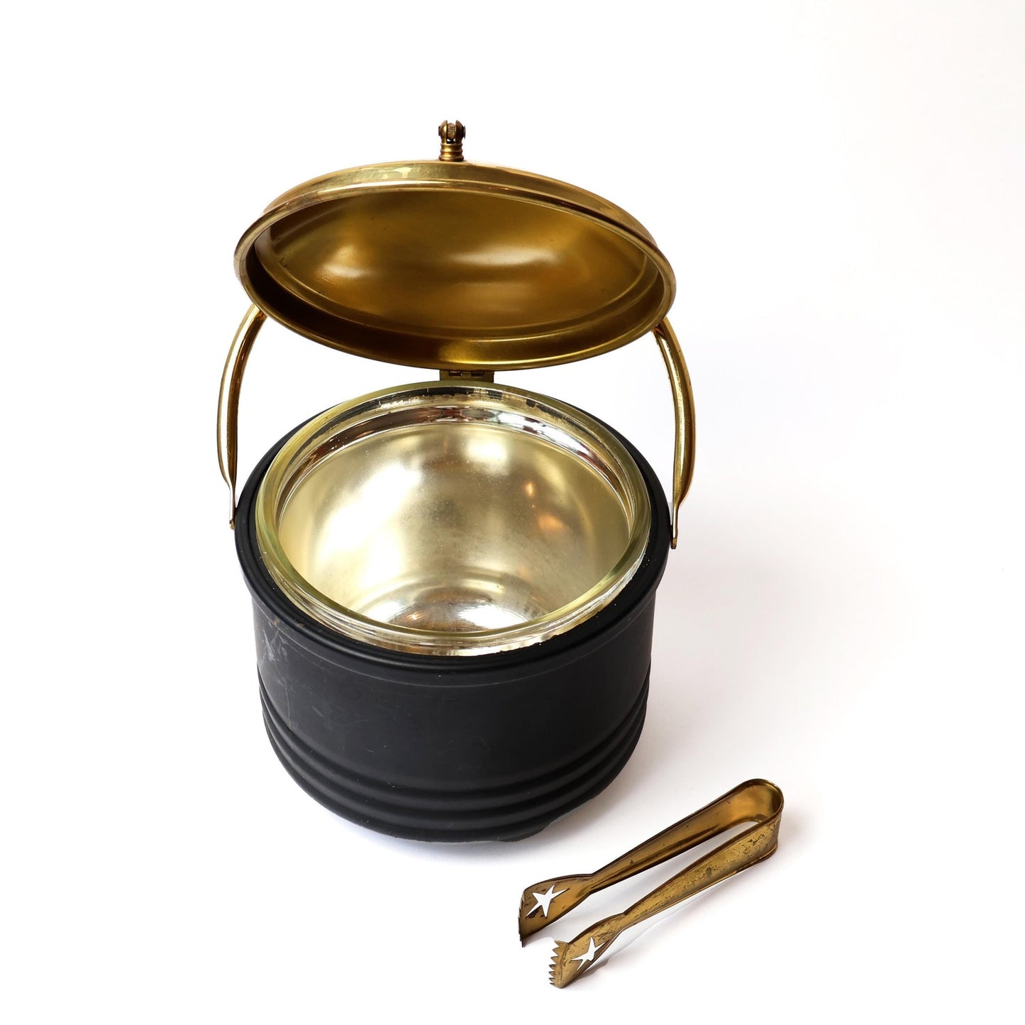 Vintage Brass Ice Bucket with Star ice Grabber