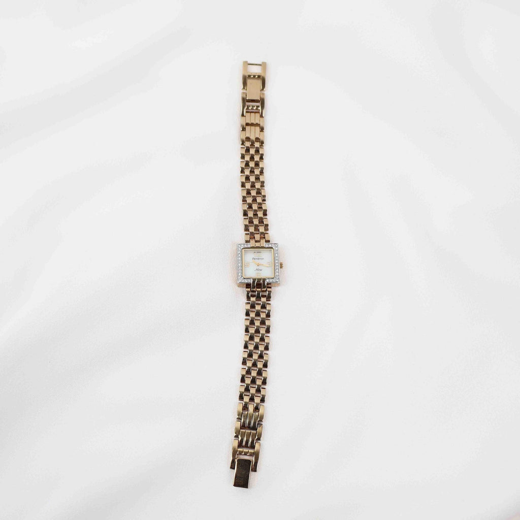 Vintage Armitron Square Face Watch – Gold Tone Bracelet (Working Battery)