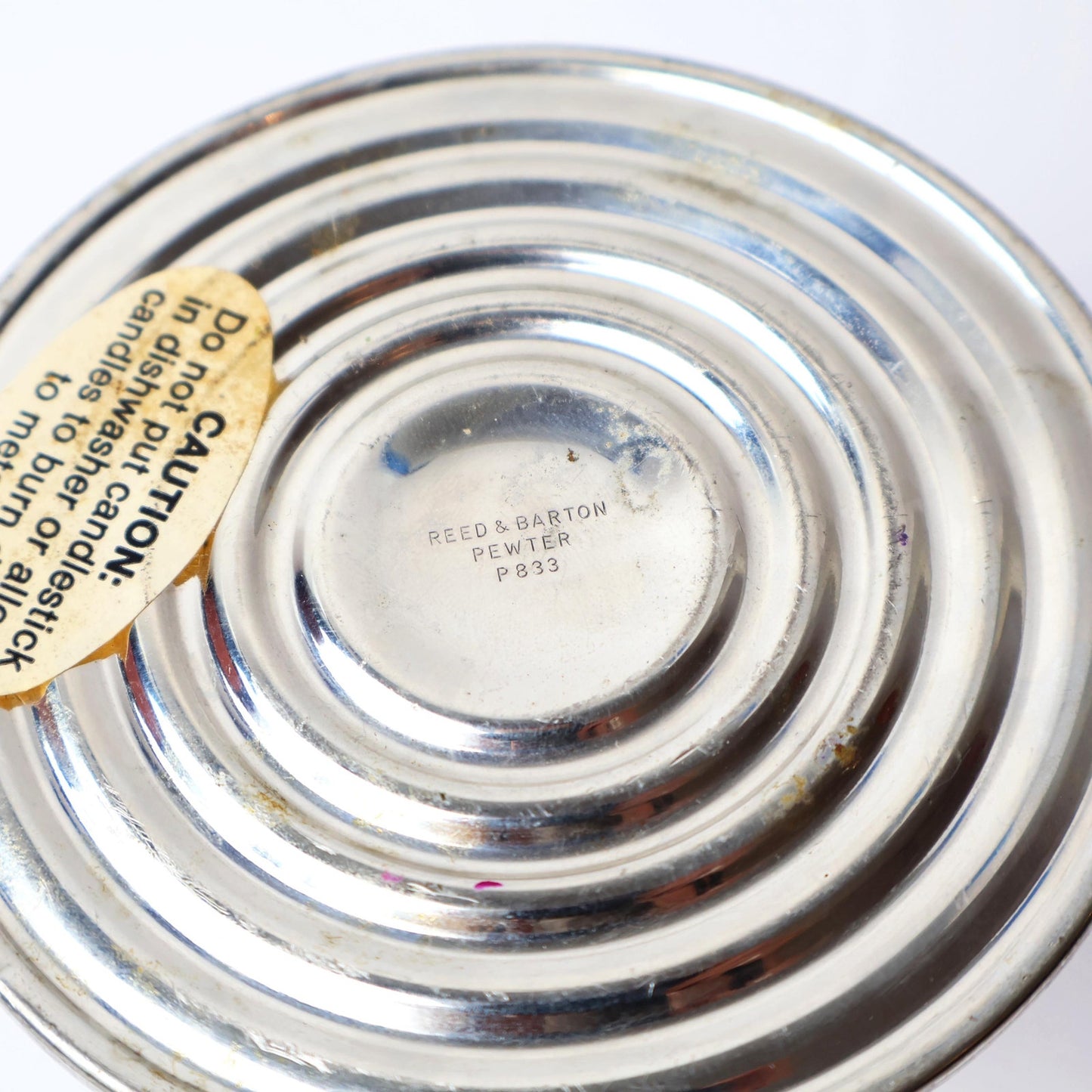 Vintage Pewter Candlestick Holder | Reed & Barton | Antique Brass Decor