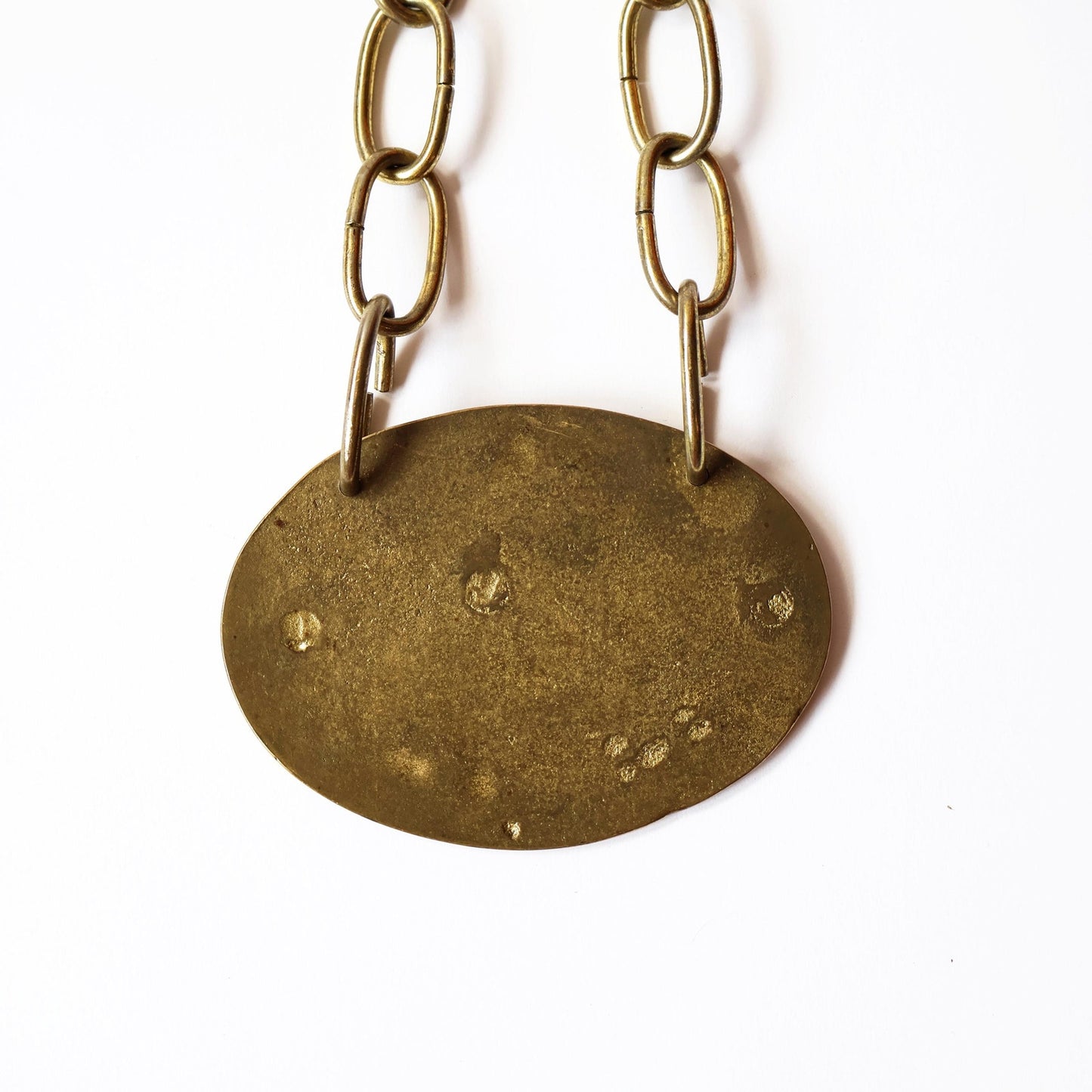 Vintage Brass MCM Pineapple Welcome Sign with Chain | Palm Beach Brass Decor