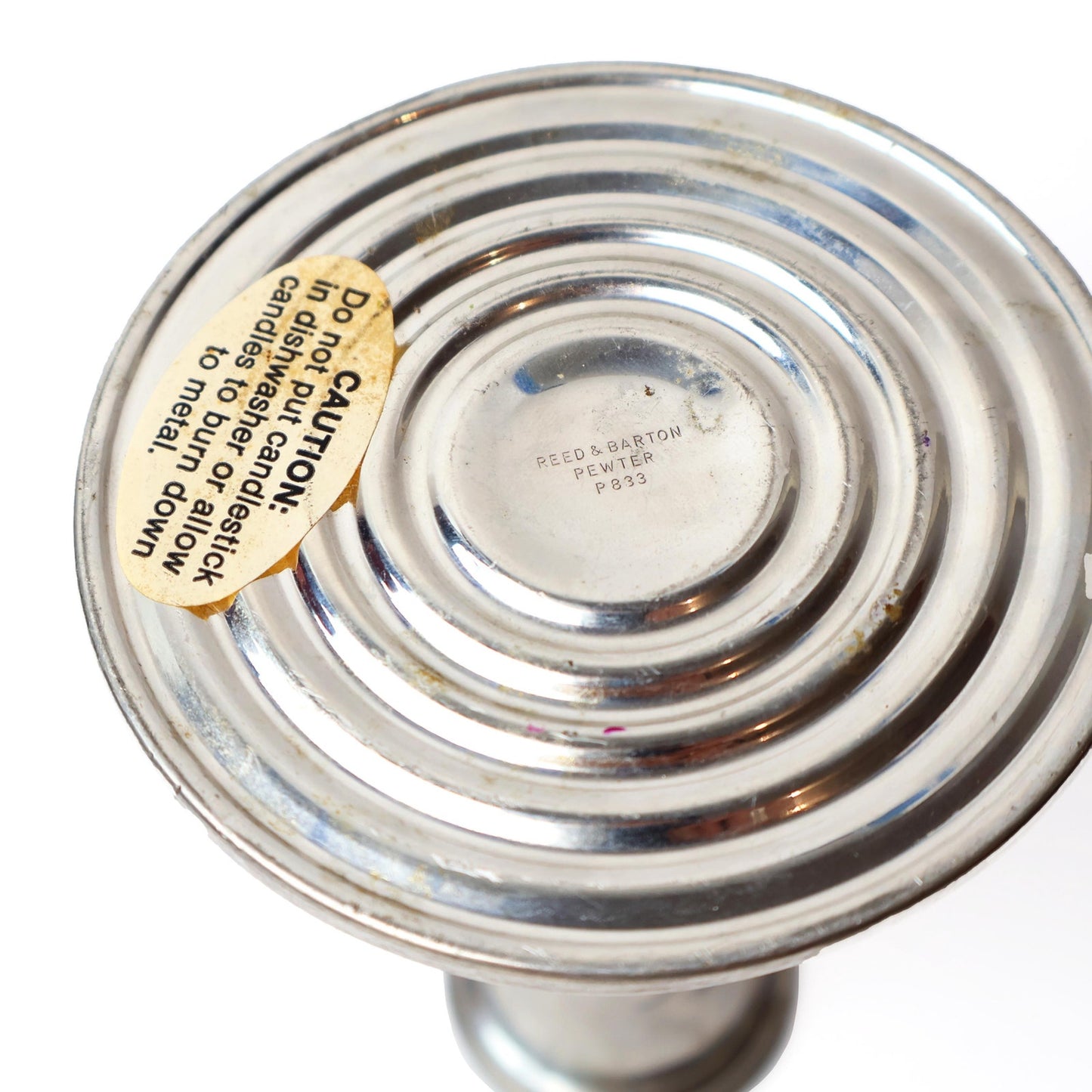 Vintage Pewter Candlestick Holder | Reed & Barton | Antique Brass Decor