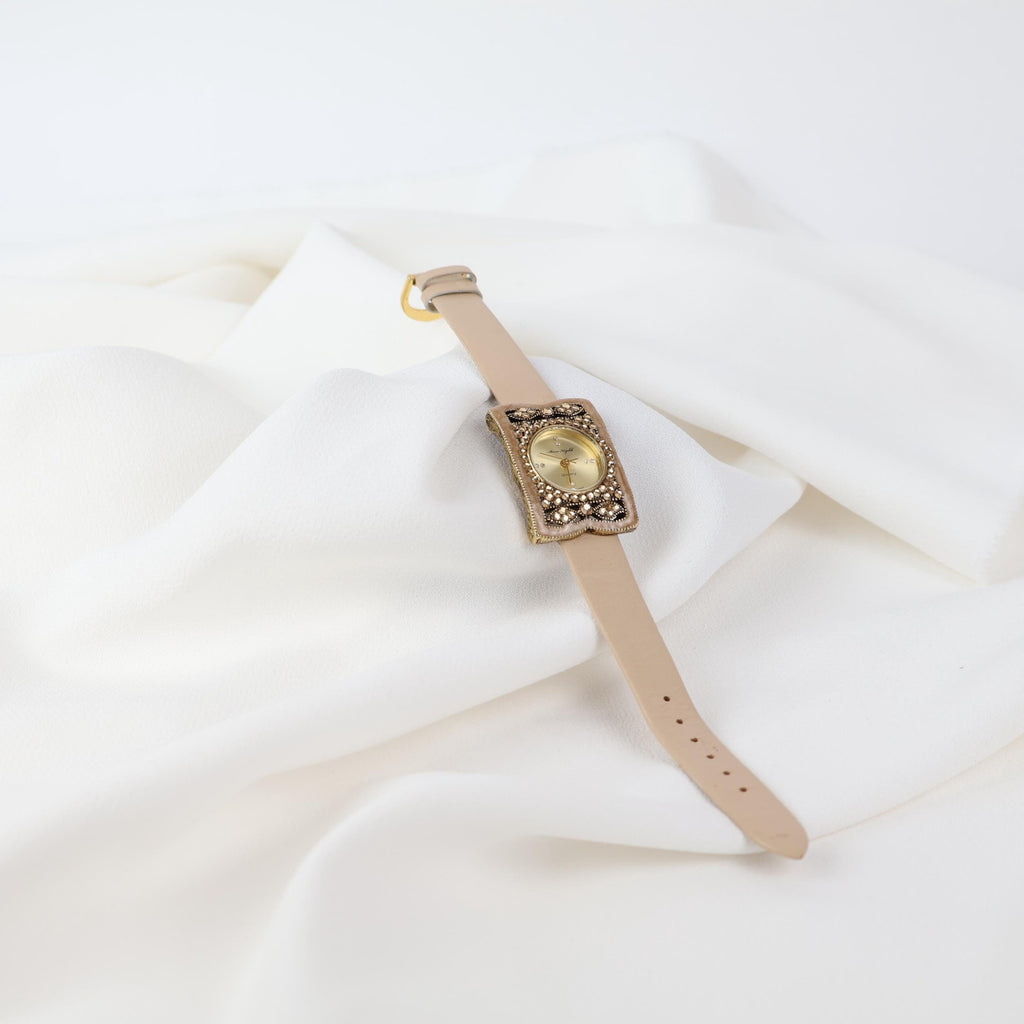 Vintage Anne Koplik Watch with Nude Leather Strap