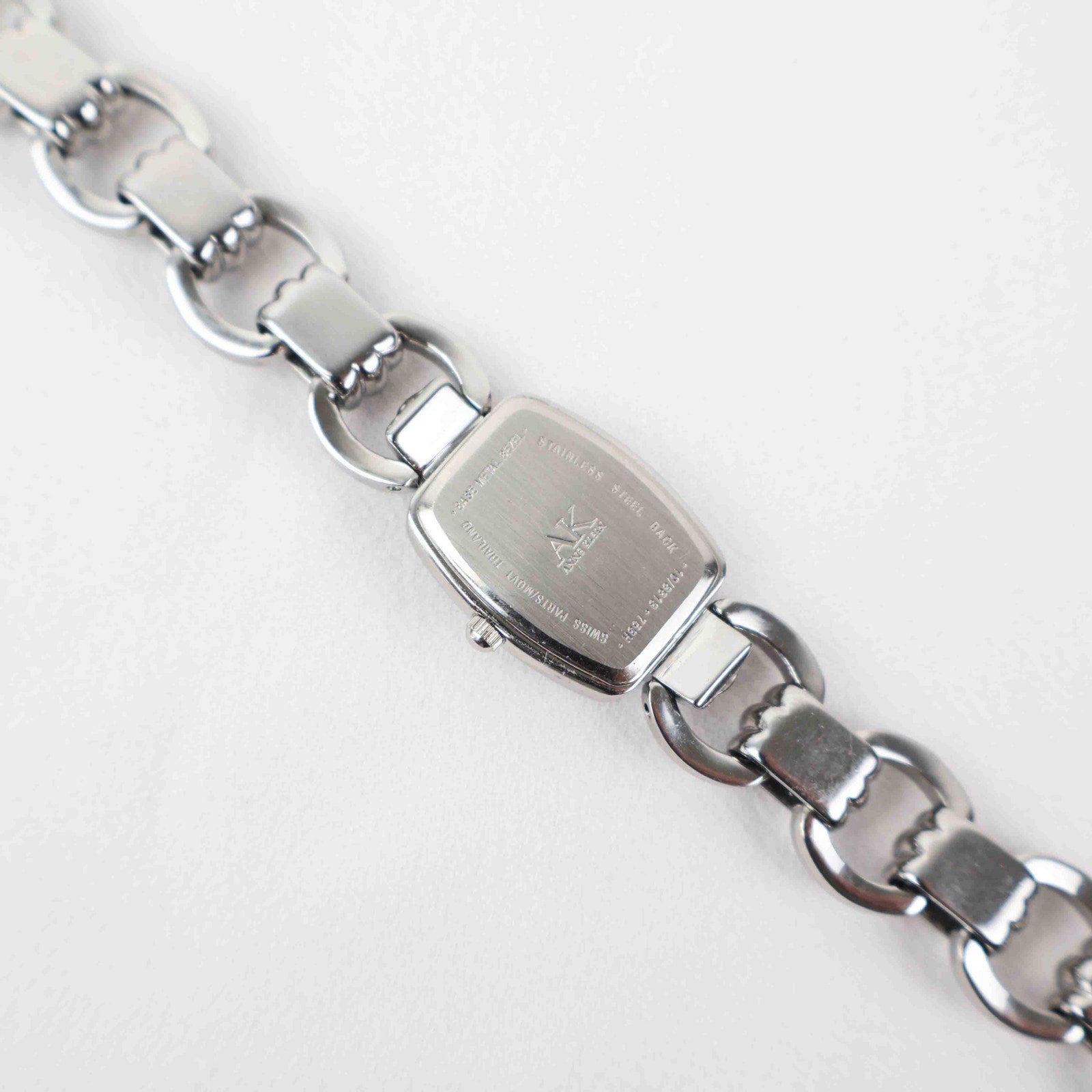 Vintage Anne Klein Rectangle Face Watch – Silver Tone Bracelet (Working Battery)