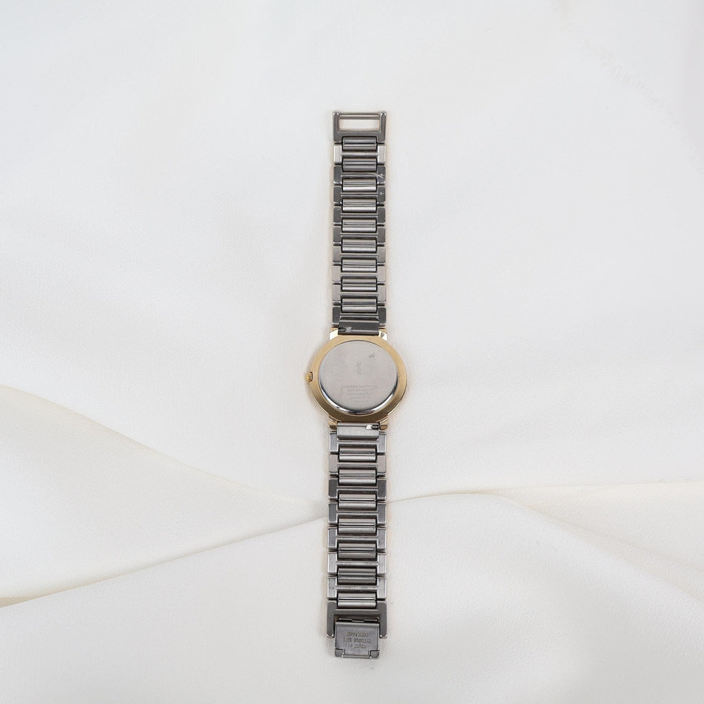 Stunning Two Tone Vintage YSL Watch with Yves Blue Face