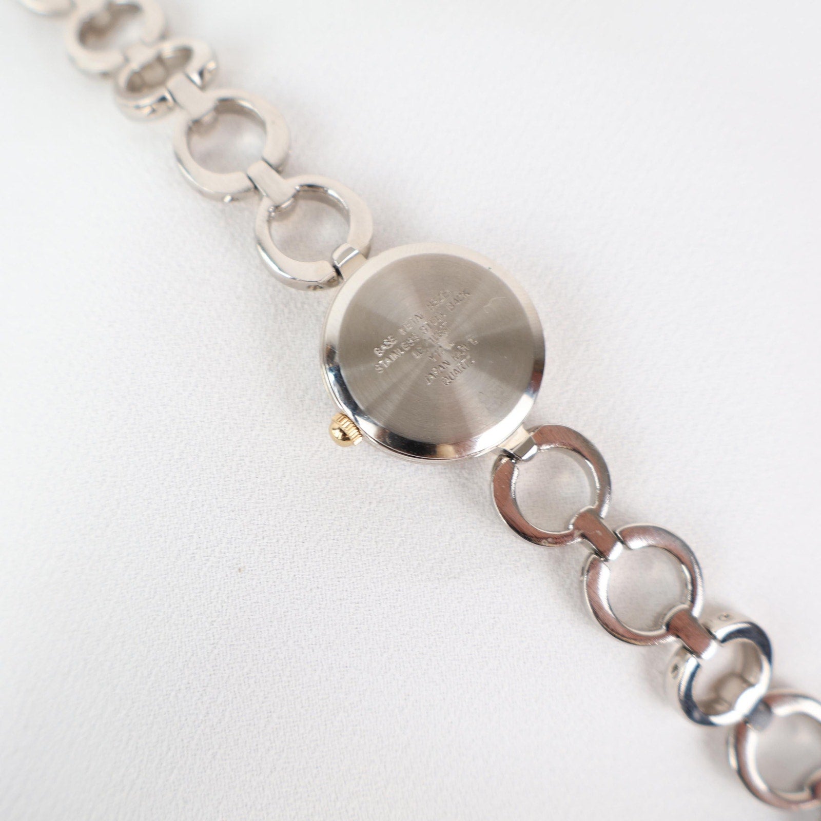 Vintage Two Tone Liz Claiborne Watch with a Round Face and Chain Look
