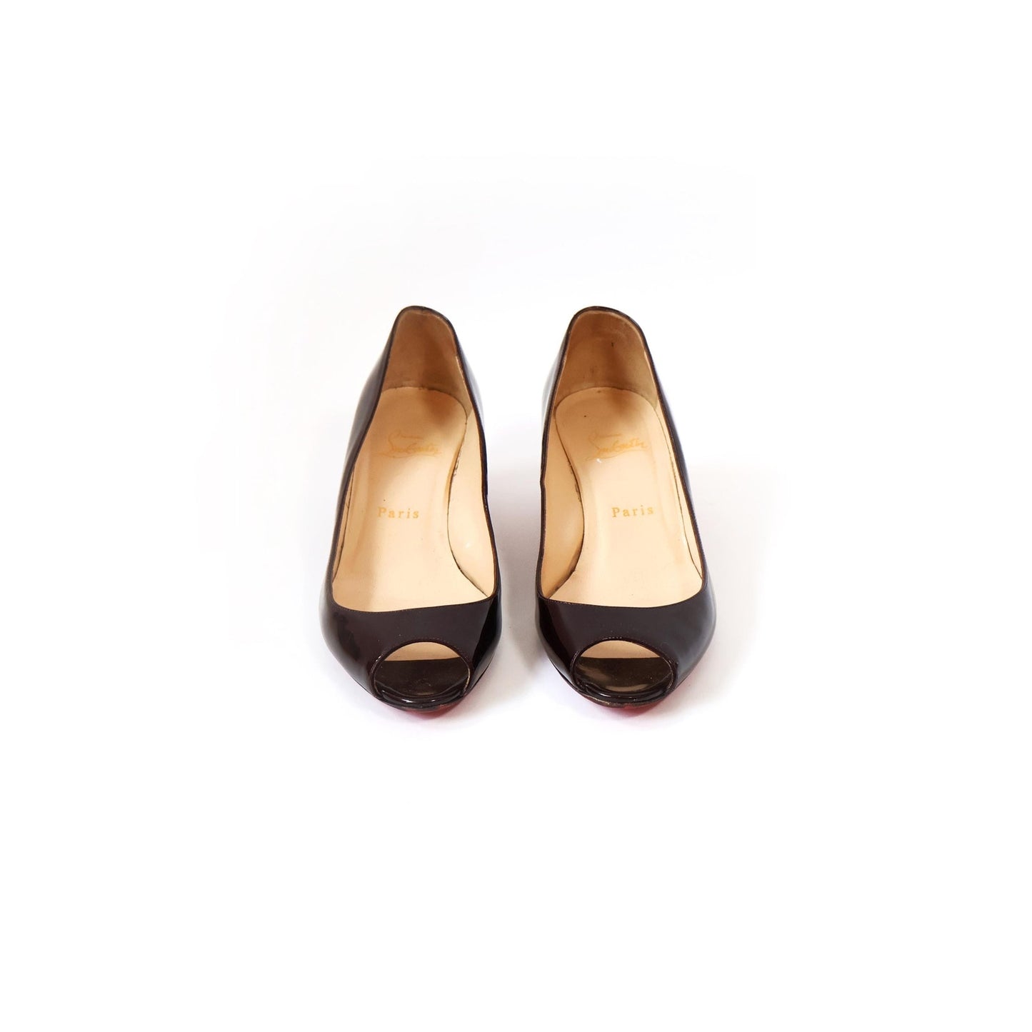 Vintage Black Peek-a-boo Louboutin Kitten Heels | EU 38