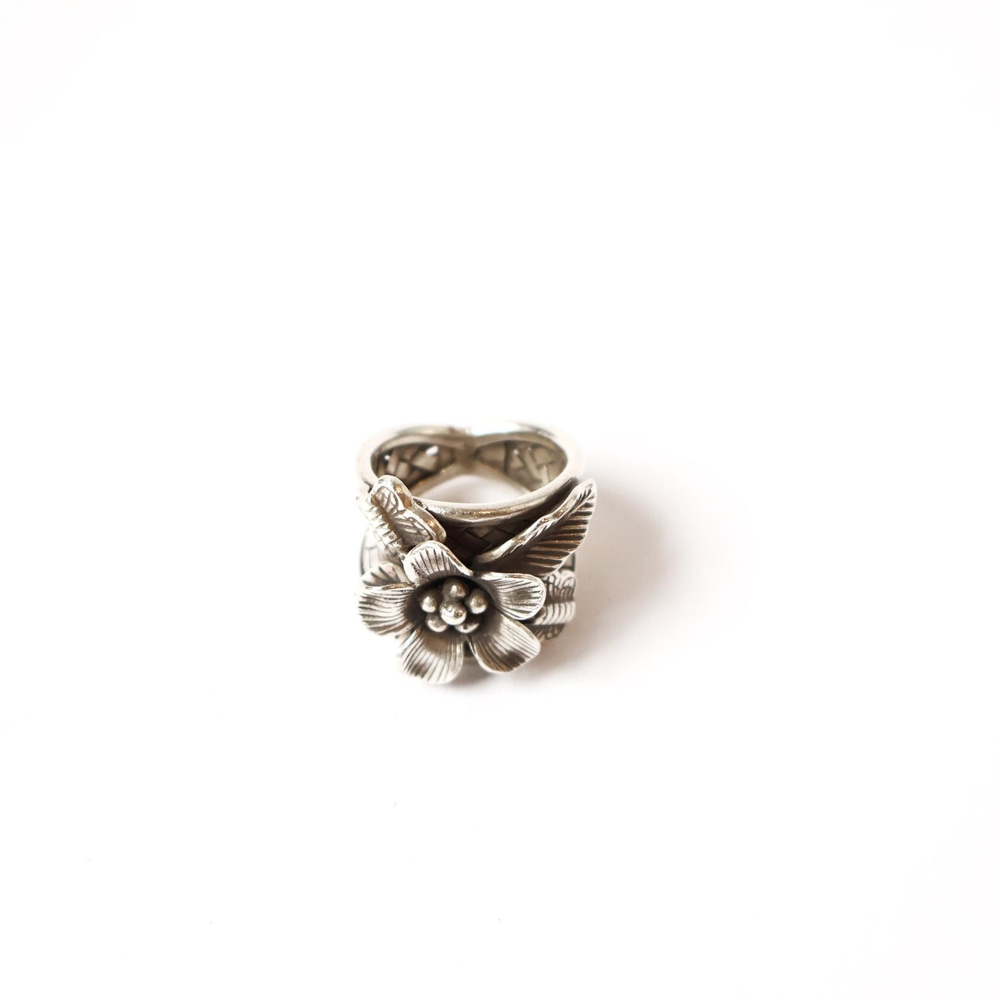 Vintage Sterling Flower Ring - 925 - Size 9.25 US