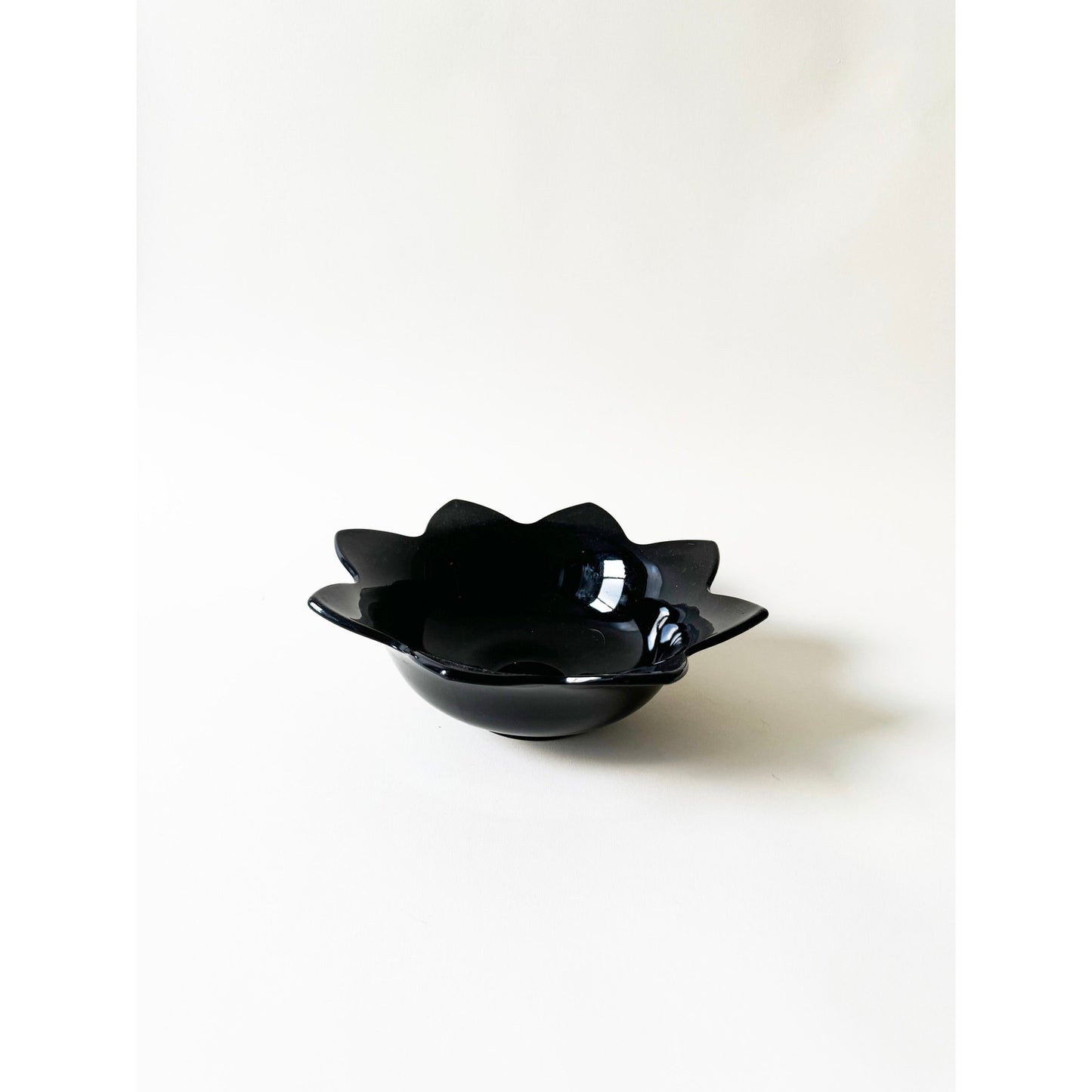 Vintage Black Petal Bowl | Modernist Fruit Bowl