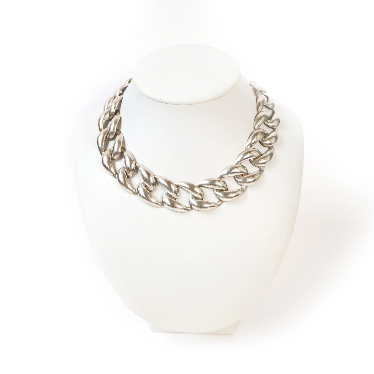 Sterling Silver Chain Link Heavy Weight Necklace 17"