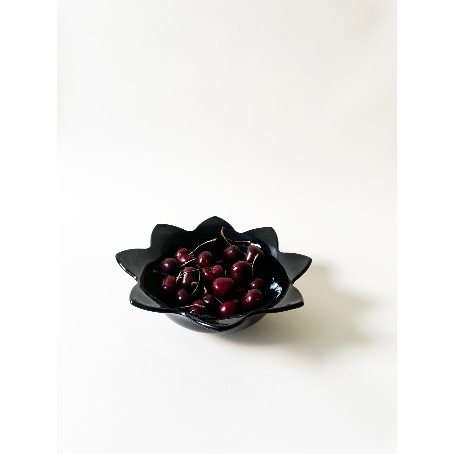 Vintage Black Petal Bowl | Modernist Fruit Bowl