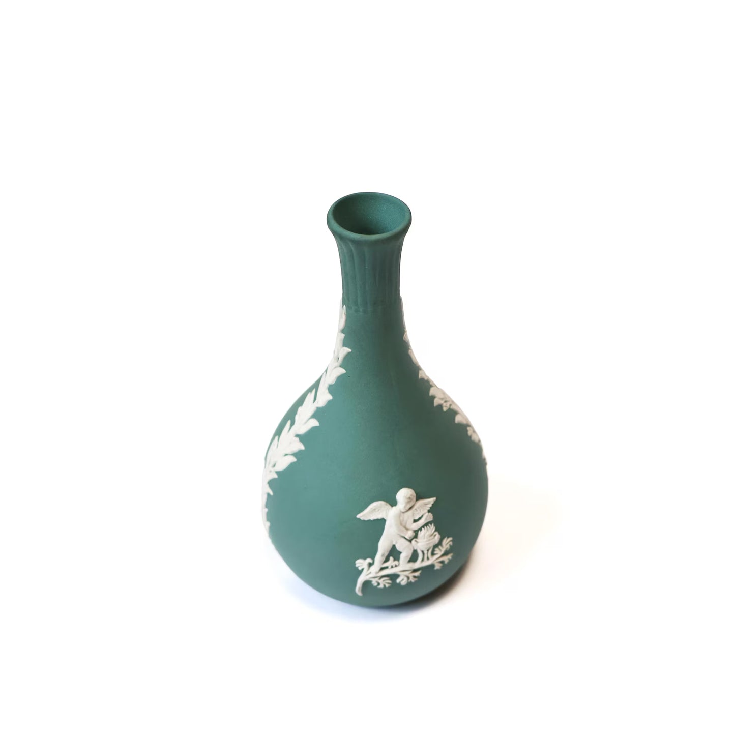 Vintage Wedgwood Green Jasperware Bud Vase
