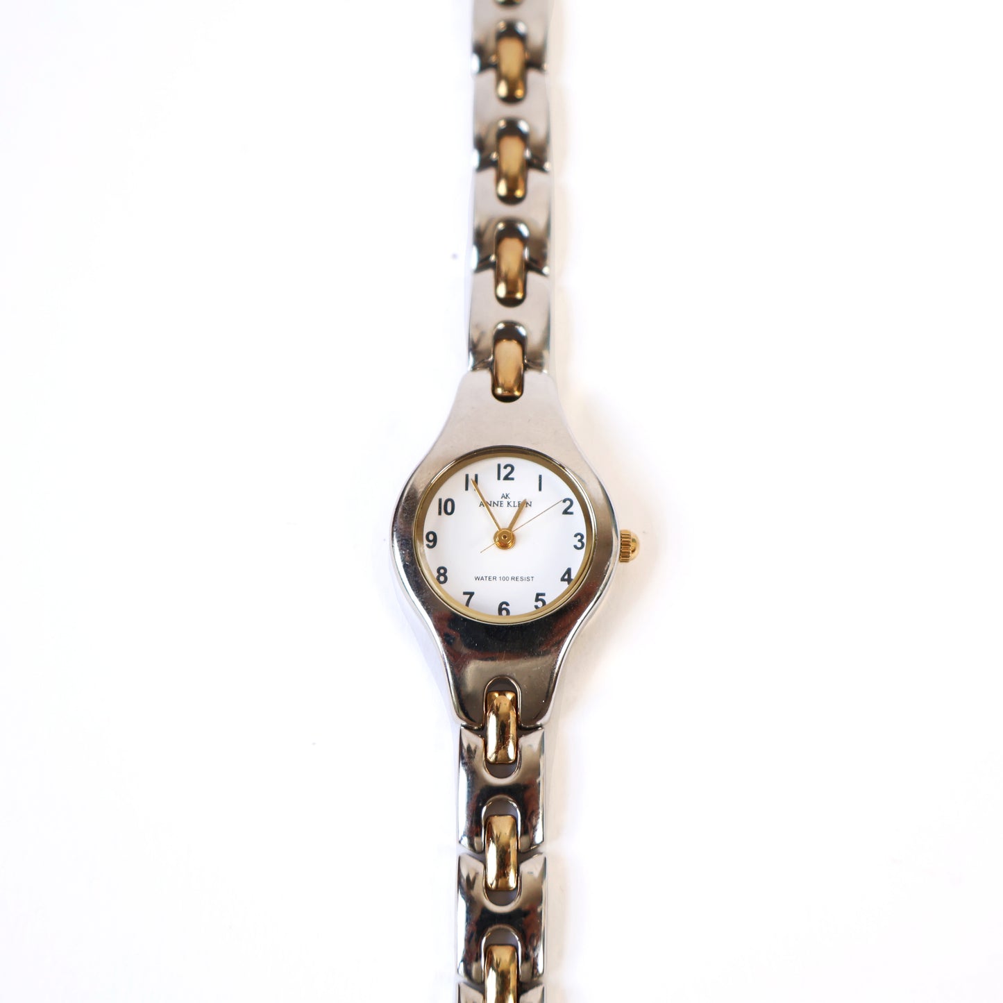 Vintage Two-Toned Watch with Small White Round Face | ANNE KLEIN