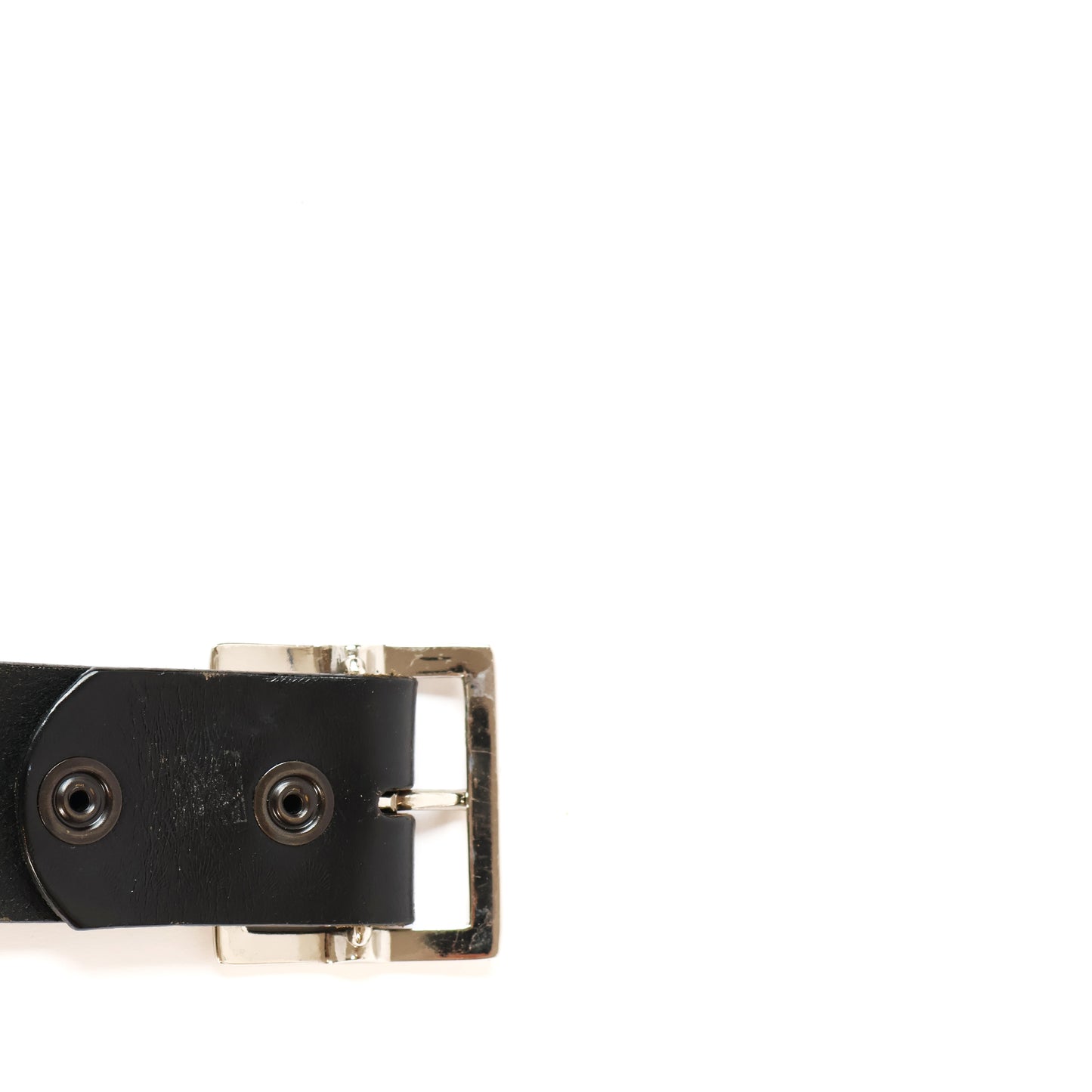 Vintage Black Genuine Leather Texture Embossed Belt