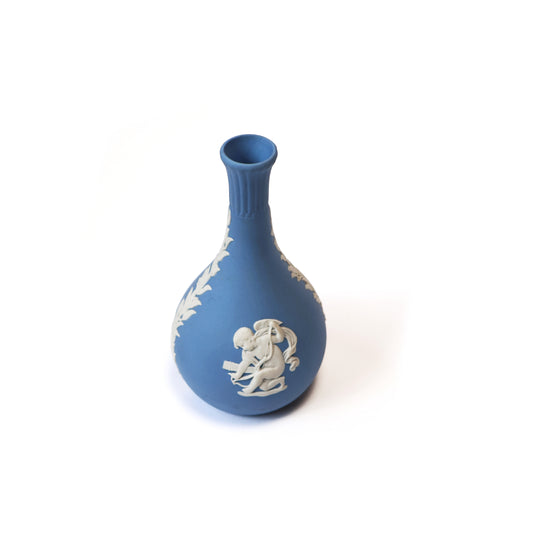 Vintage Wedgwood Blue Jasperware Bud Vase