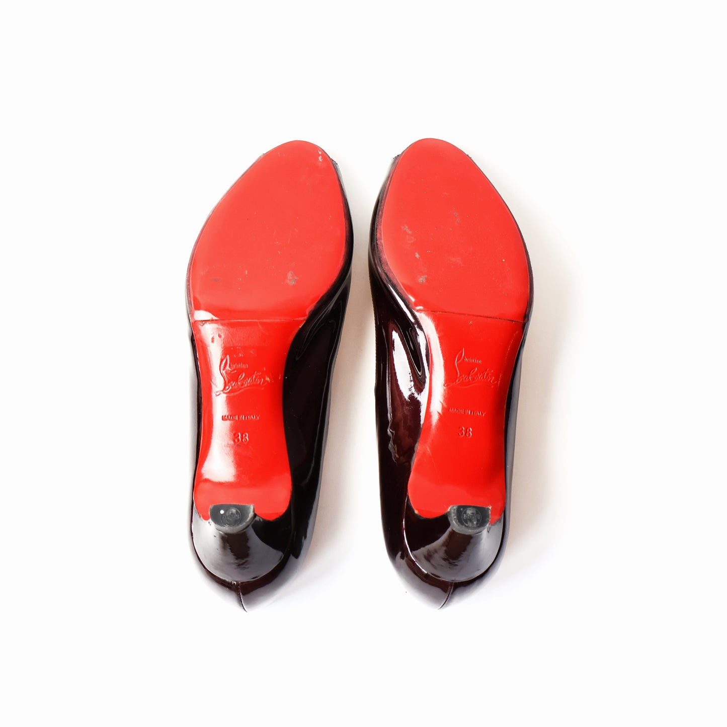 Vintage Black Peek-a-boo Louboutin Kitten Heels | EU 38