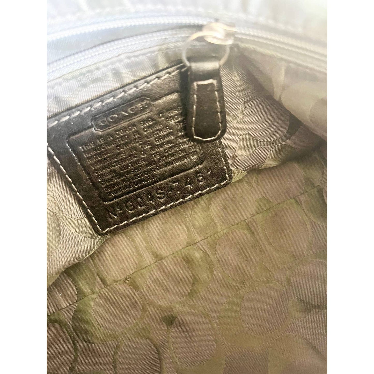 Y2K Coach Silver Leather Baguette Purse