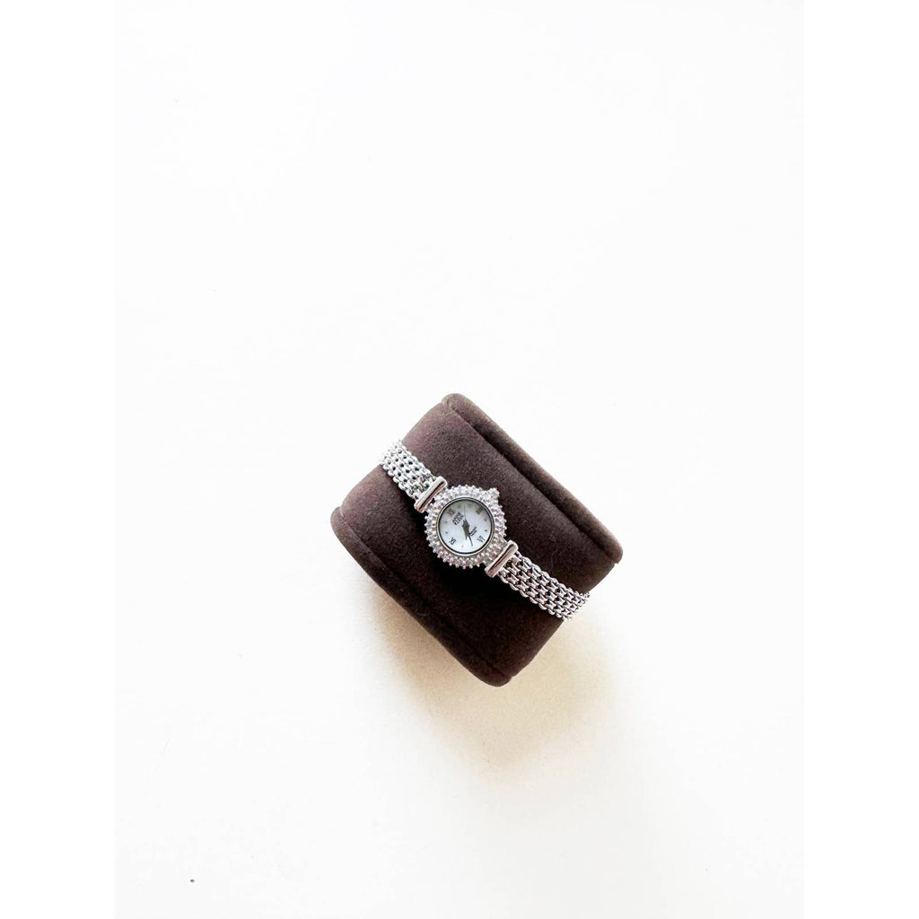 Vintage Small Gold Watch with Crystal Face | Anne Klein