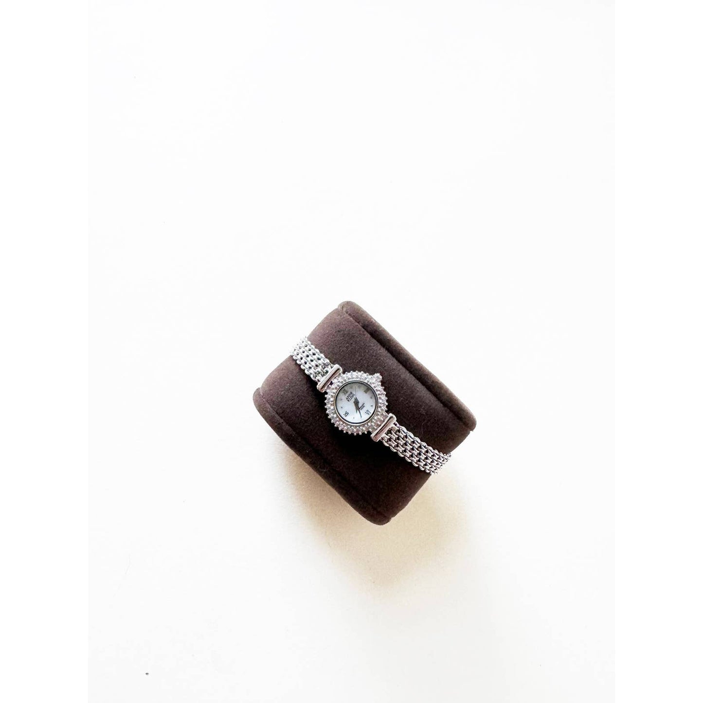 Vintage Small Gold Watch with Crystal Face | Anne Klein