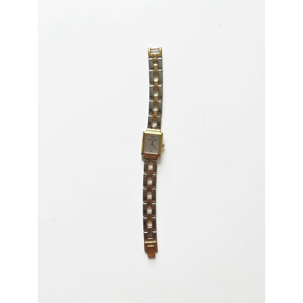 Vintage Gold Rectangular Bracelet Watch Two Tone Option