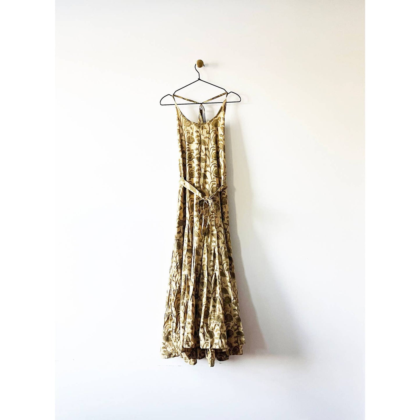 Hand Block Print Long Maxi Mushroom Dress