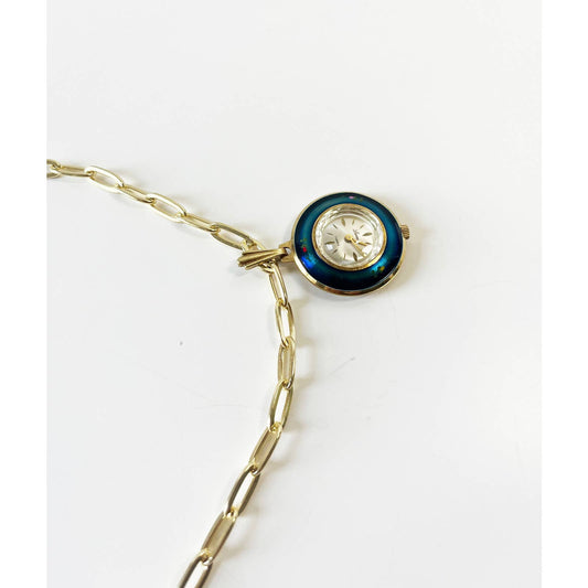 Watch Flower Charm Necklace | 925 Gold Vermeil Chain