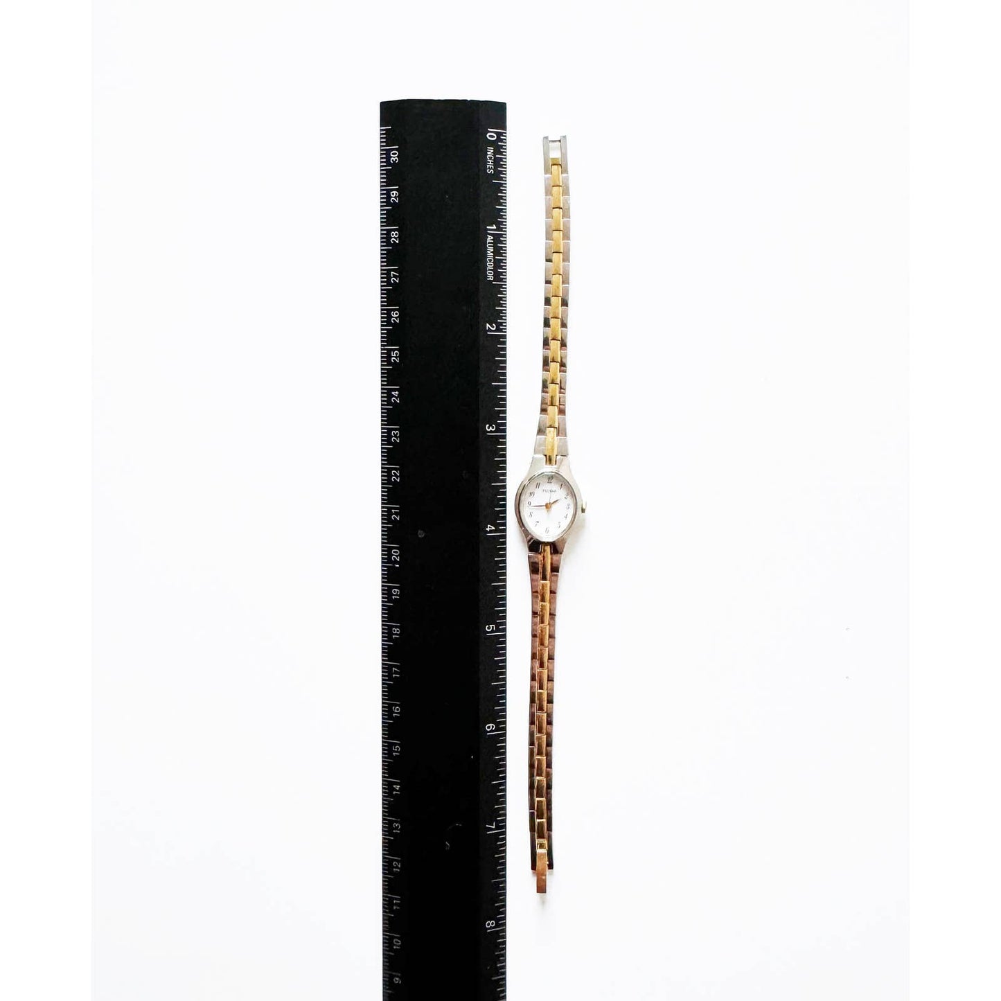 Vintage Small Two Tone Watch with Oval Face | Pulsar
