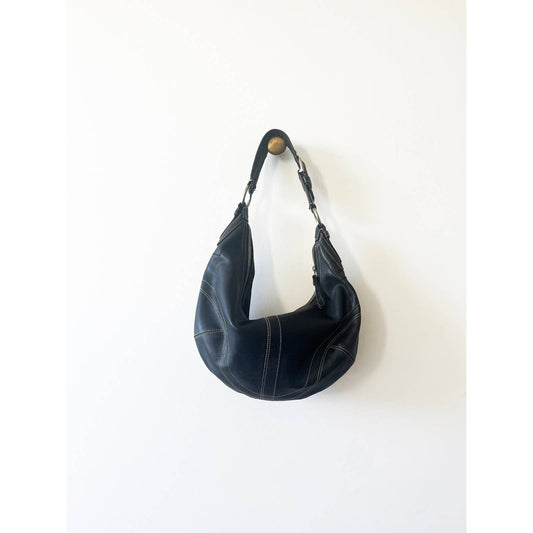 Vintage Coach Large Black Leather Bag